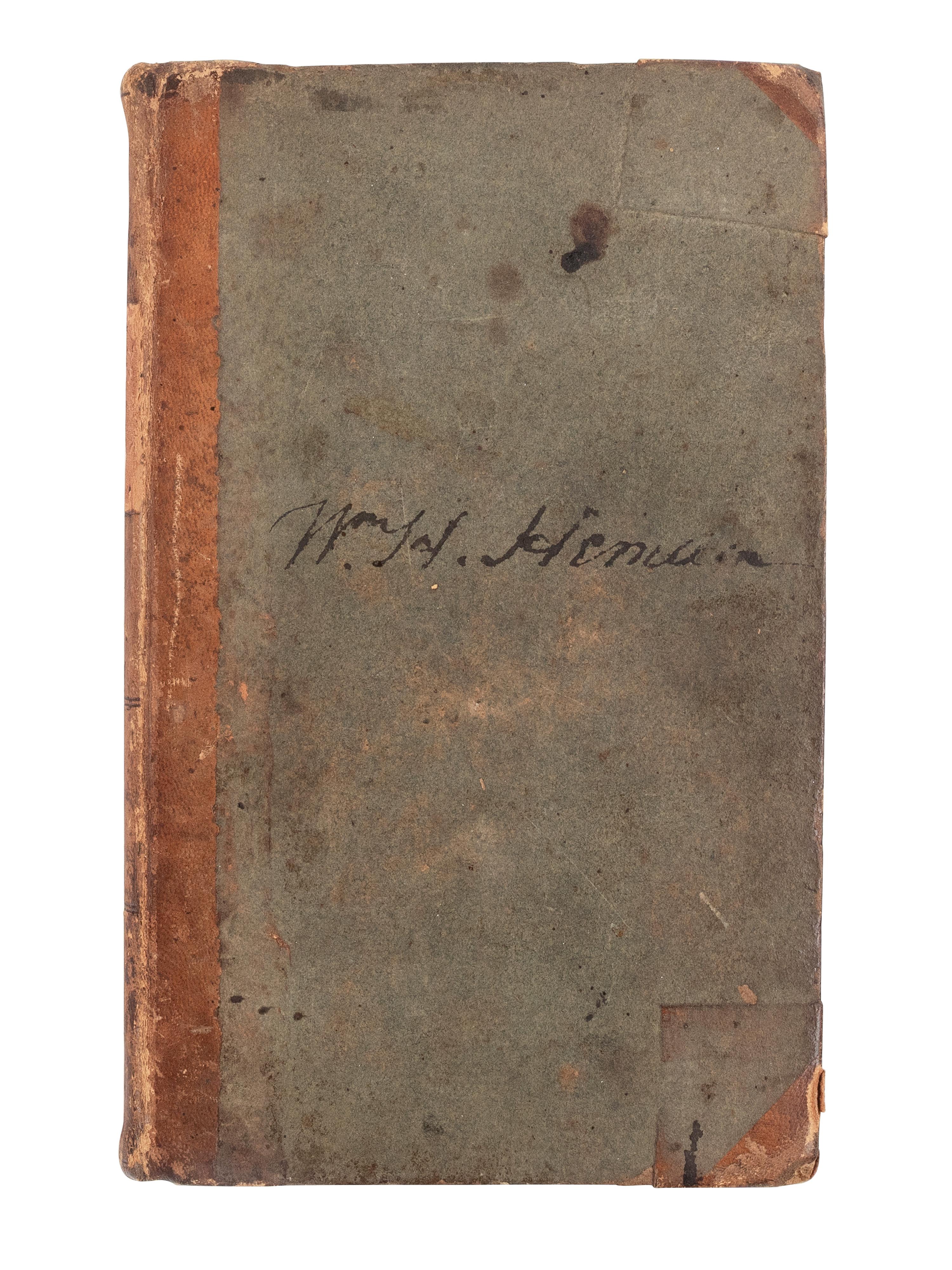 [HERNDON, William H. (1818-1891), his copy]. The Revised Code of Laws, of Illinois ... Vandalia, Illinois: Robert Blackwell, 1827.