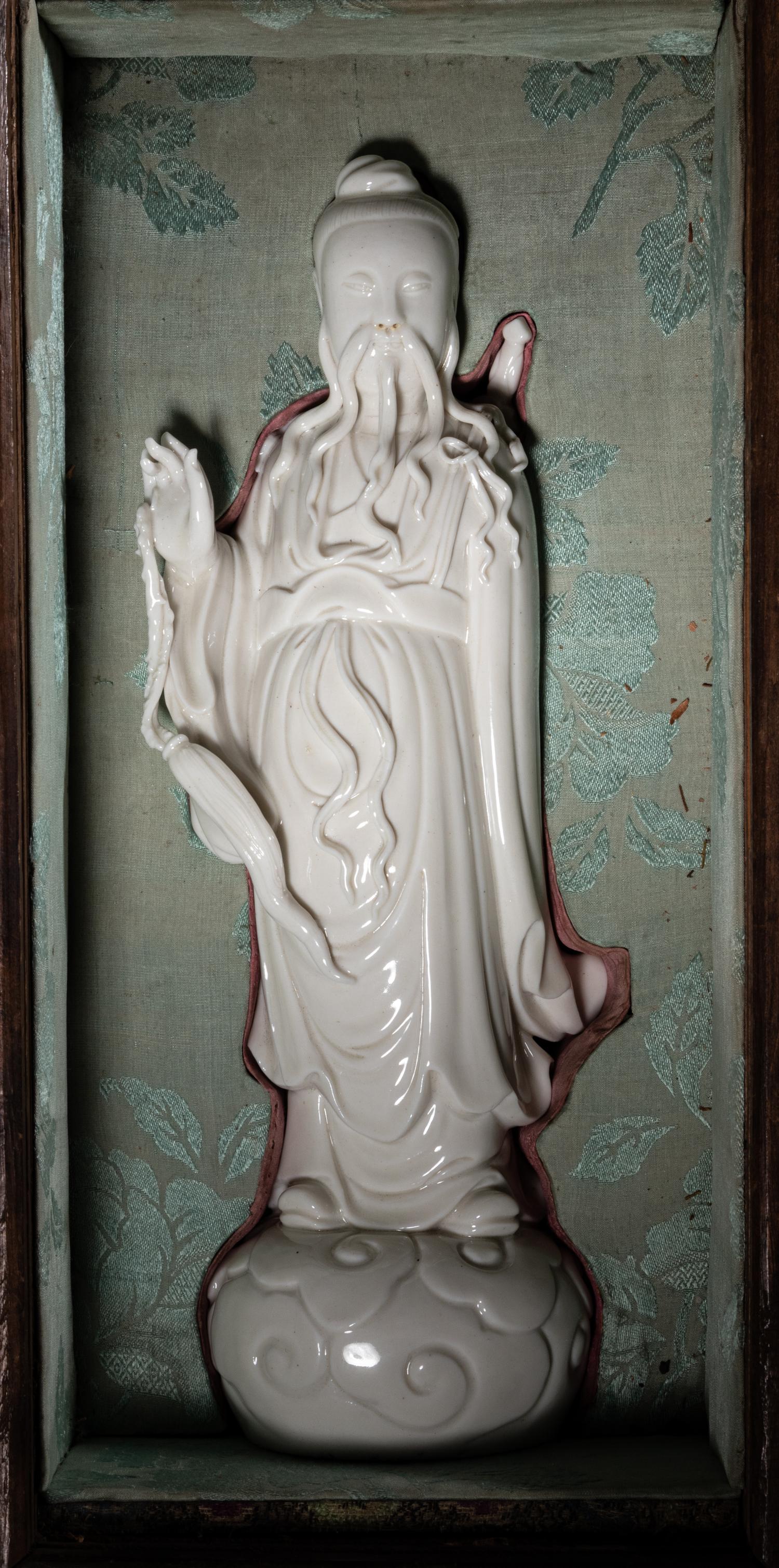 A Blanc-de Chine Porcelain Figure of a Daoist Immortal