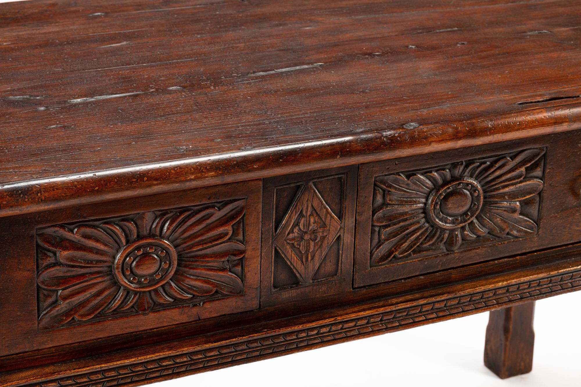 A Renaissance Style Carved Oak Table