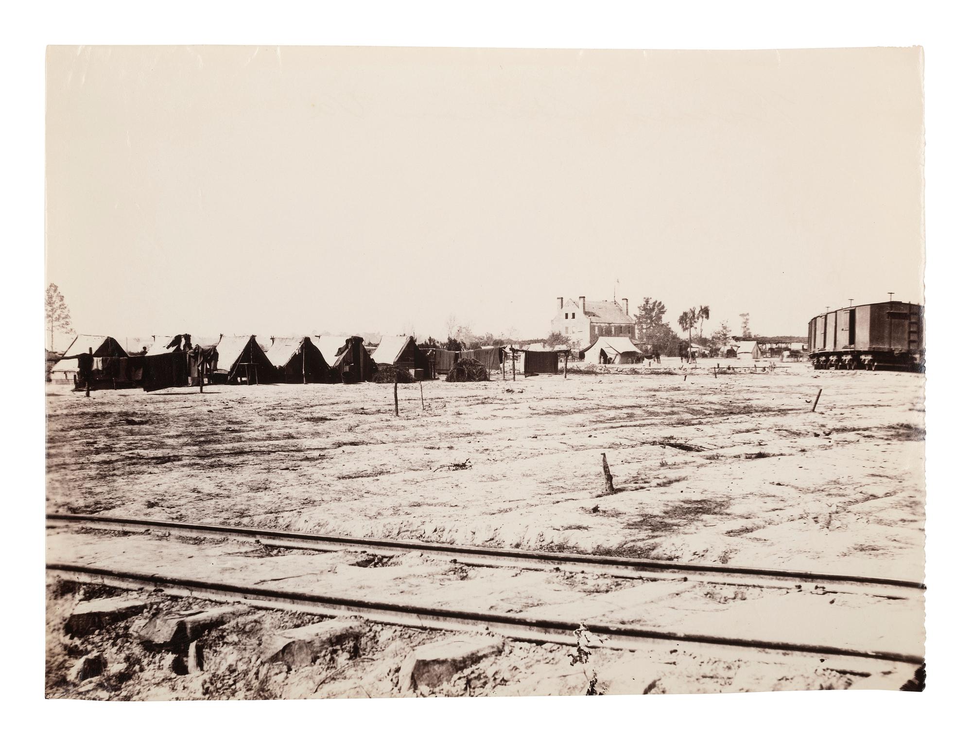 [CIVIL WAR]. O'SULLIVAN, Timothy H., (1840-1882), photographer. Warren Station, front of Petersburg, Virginia . 1861-1865.