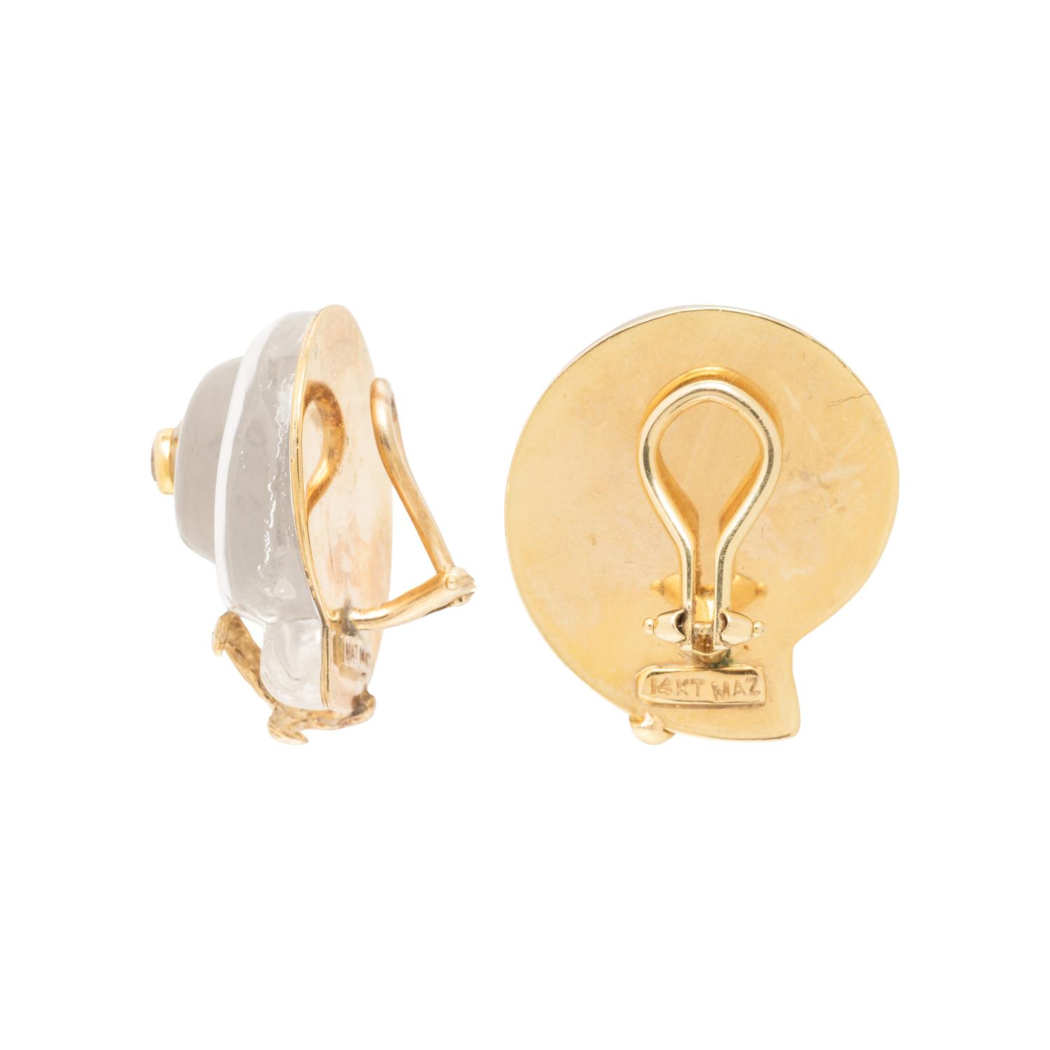 MAZ, SHELL MOTIF CLIP EARRINGS