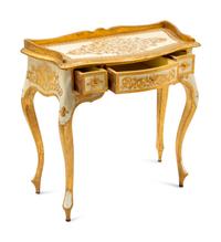 An Italian Painted and Parcel Gilt Side Table