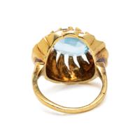 YELLOW GOLD AND BLUE TOPAZ RING