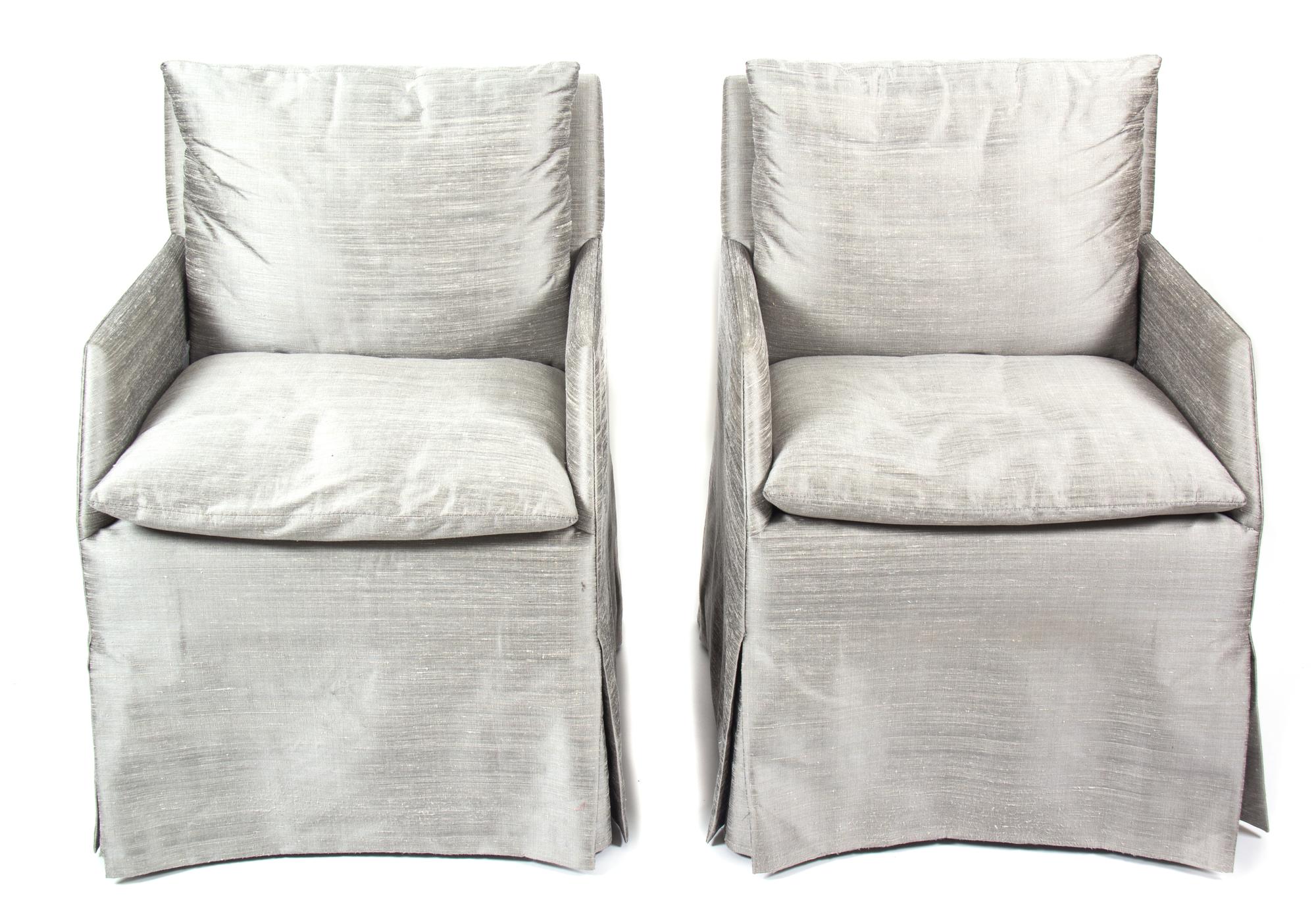 Four "Villa" Skirted Armchairs by John Saladino Height 34 x width 33 x depth 23 inches.