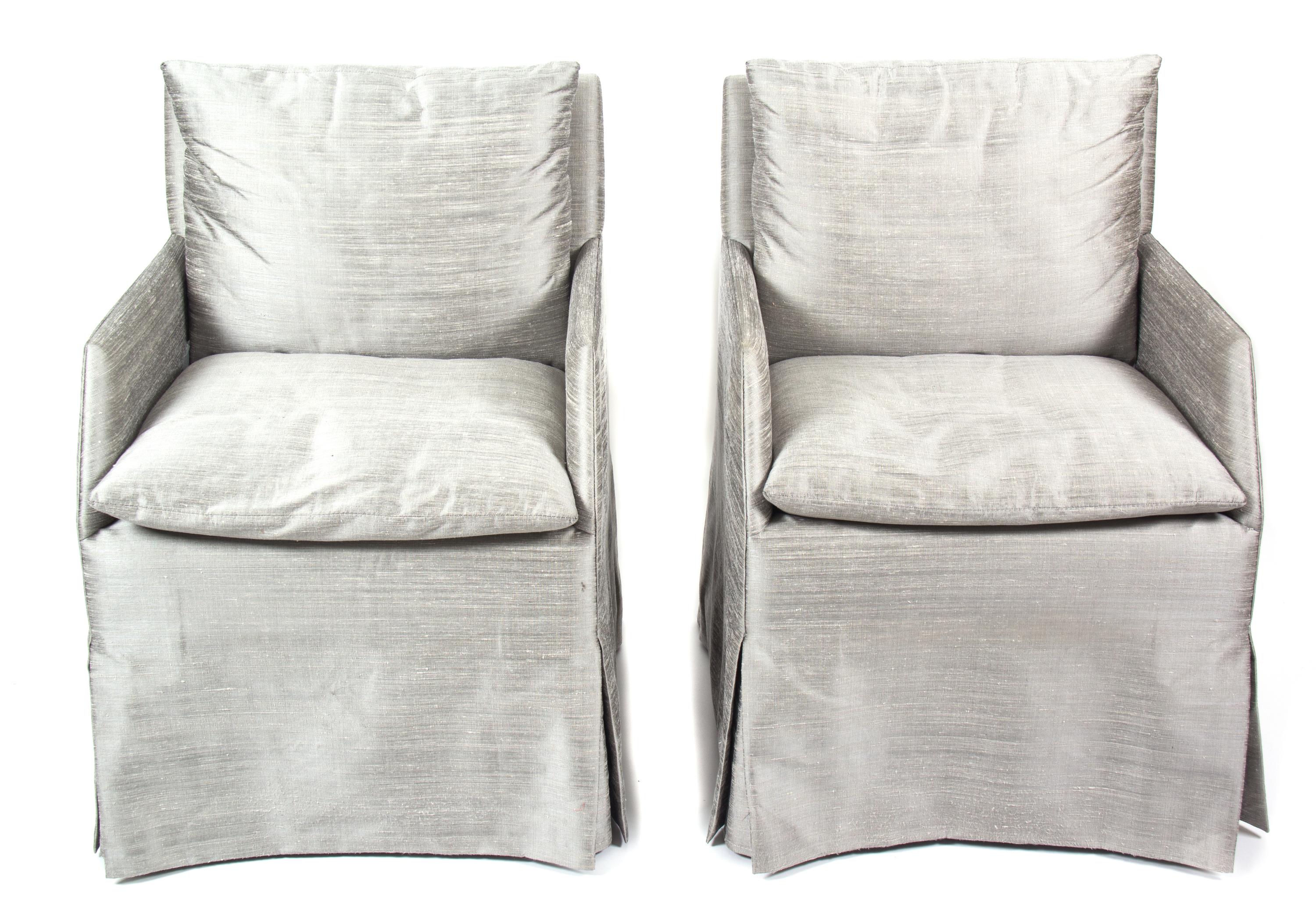 Four "Villa" Skirted Armchairs by John Saladino Height 34 x width 33 x depth 23 inches.