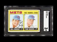 A Group of Tom Seaver Topps Baseball Cards Including 1967 Rookie Card No. 581 (SGC 3 VG),