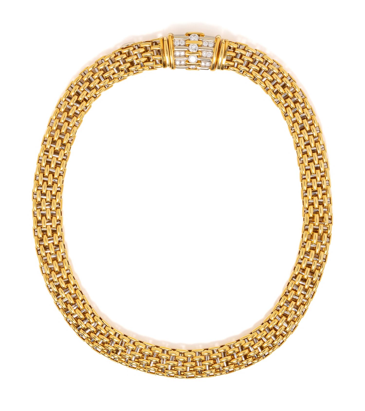 FOPE, BICOLOR GOLD AND DIAMOND CONVERTIBLE NECKLACE