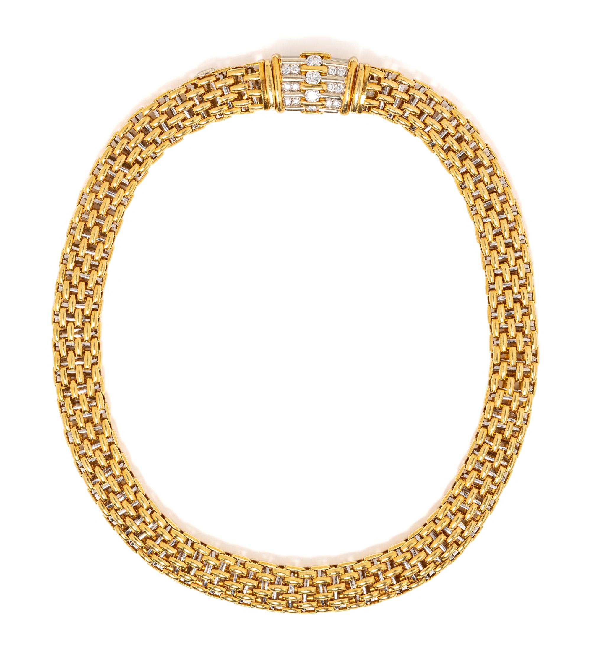 FOPE, BICOLOR GOLD AND DIAMOND CONVERTIBLE NECKLACE