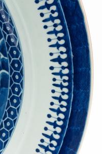 A Large Chinese Export Blue and White Porcelain Charger