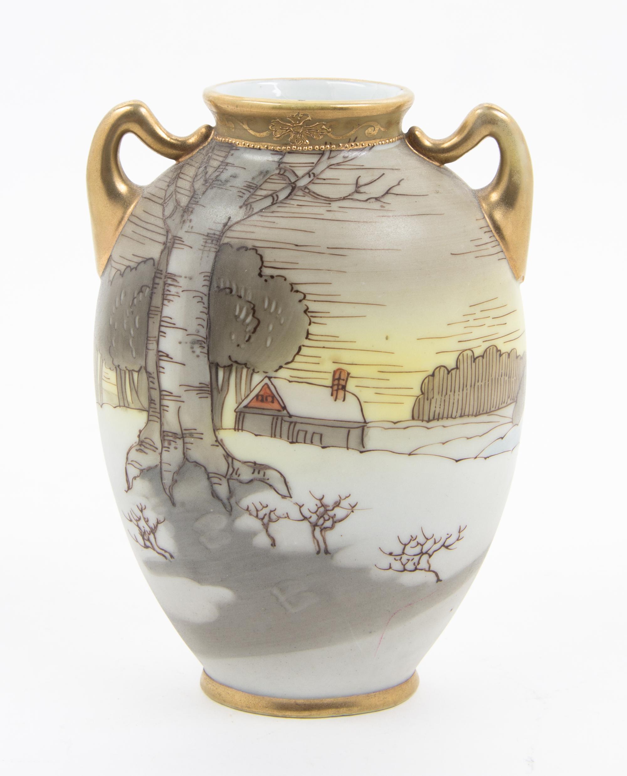 A Nippon Porcelain Vase Height 5 3/4 inches. — 19TH CENTURY