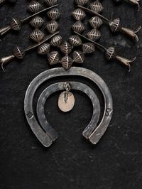 Navajo Silver and Turquoise Squash Blossom Necklace