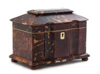 A Regency Tortoise Shell Tea Caddy Width 7 1/2 inches. — 19TH CENTURY