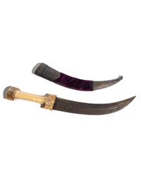 An Ottoman Walrus Tusk-Handled Dagger and Sheath