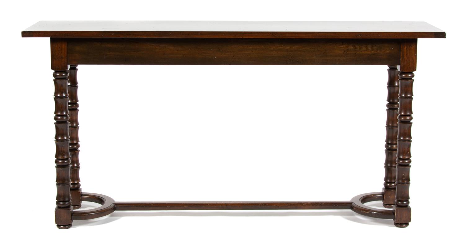 A Contemporary Stained Mahogany Console Table Height 31 1/2 x width 63 x depth 15 3/4 inches. — 20TH CENTURY