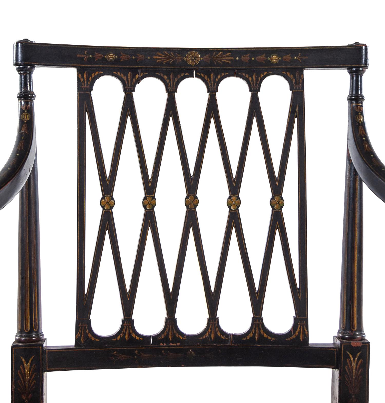 A Regency Style Painted Armchair