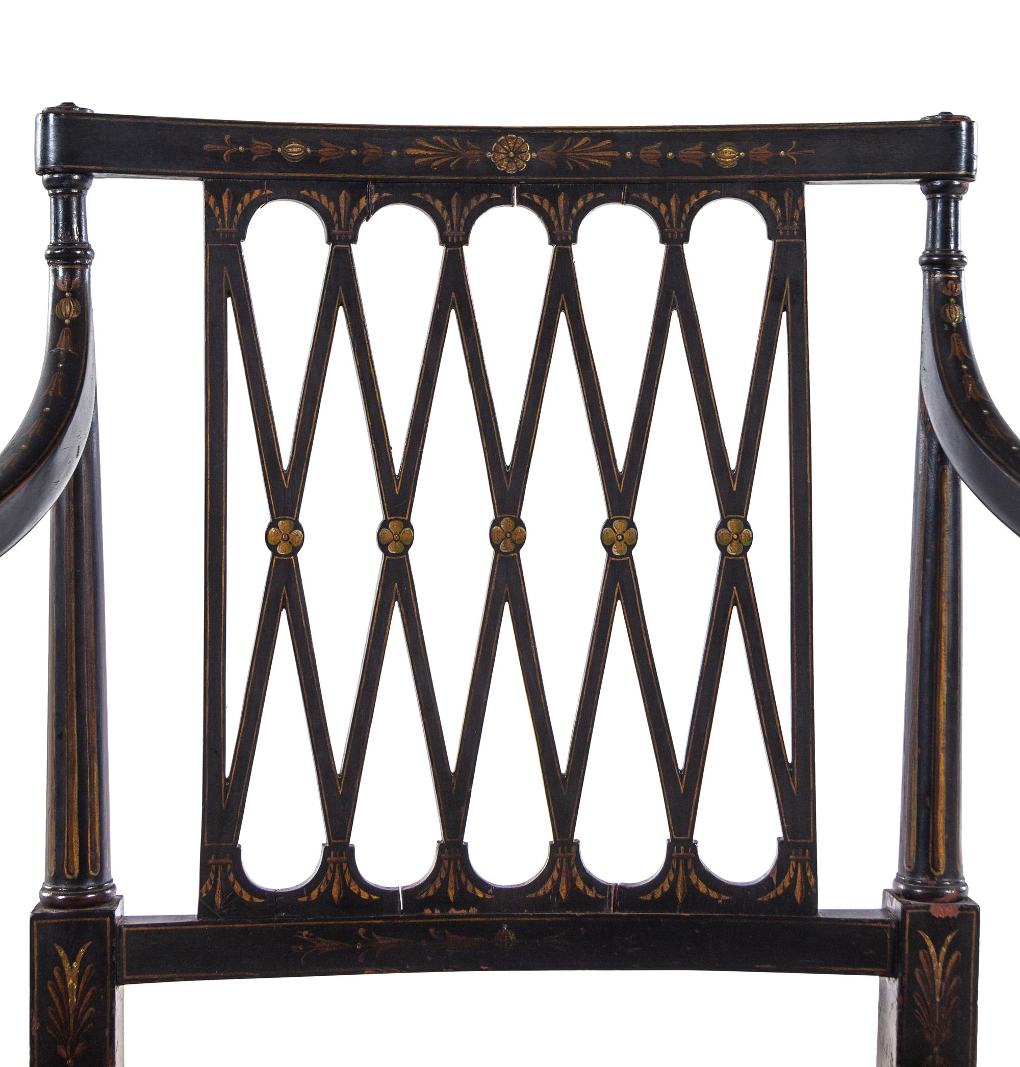 A Regency Style Painted Armchair