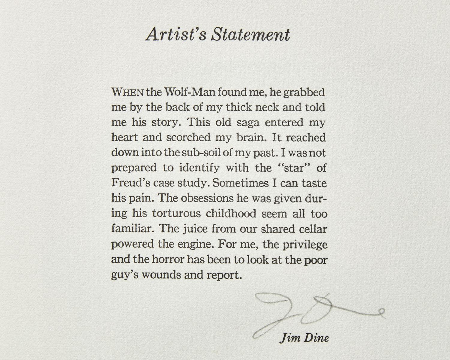 [Arion Press] [Dine, Jim] The Case of the Wolf-Man