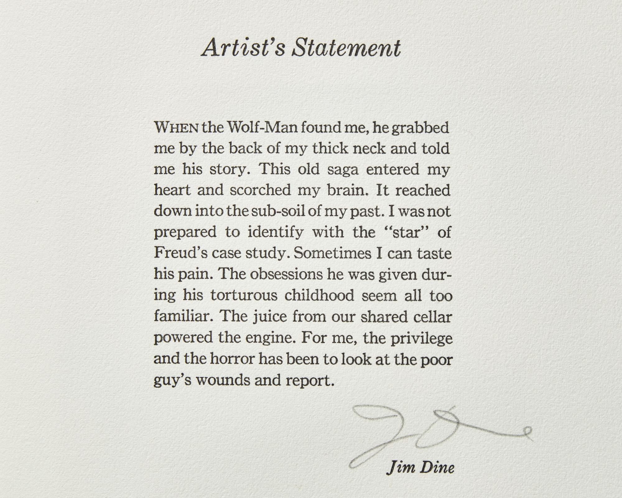 [Arion Press] [Dine, Jim] The Case of the Wolf-Man