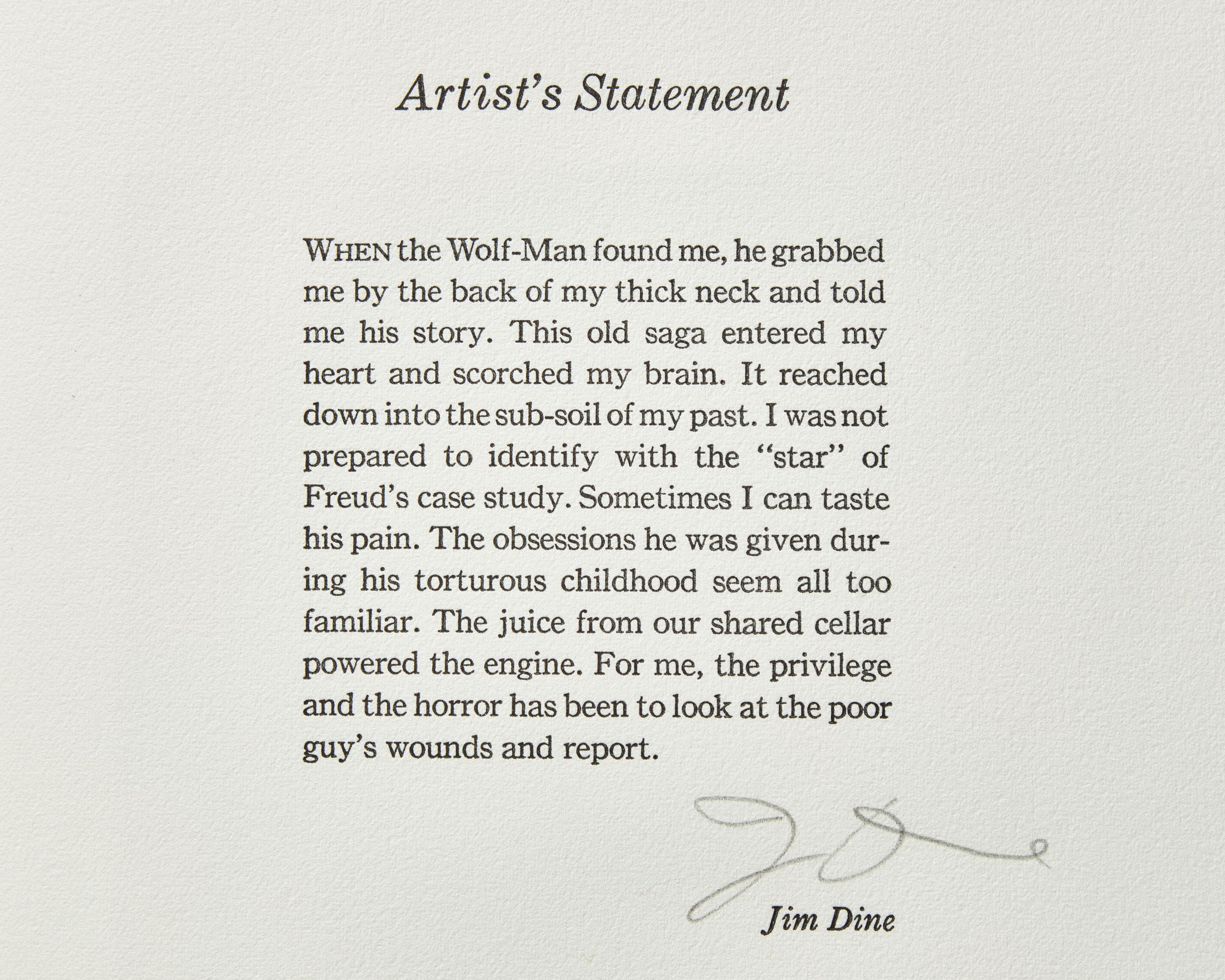 [Arion Press] [Dine, Jim] The Case of the Wolf-Man