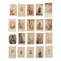 [Civil War] Group of 28 Carte de Visites and Tintype of the 7th New York State Militia
