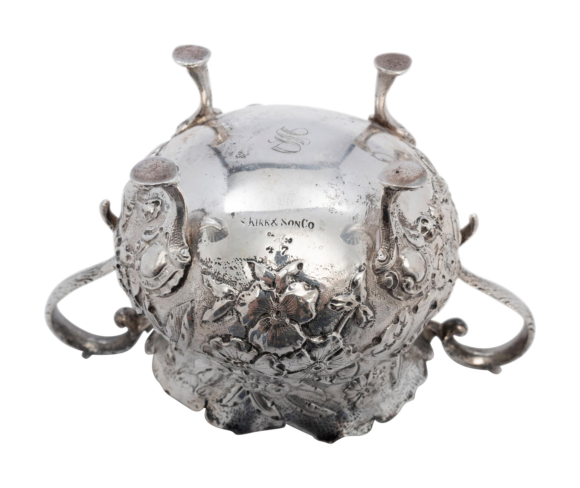 Three American Silver Repousse Table Wares