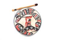 Eugene Hunt (Kwakwaka'wakw, b. 1946) Polychrome Drum Diameter 21 inches