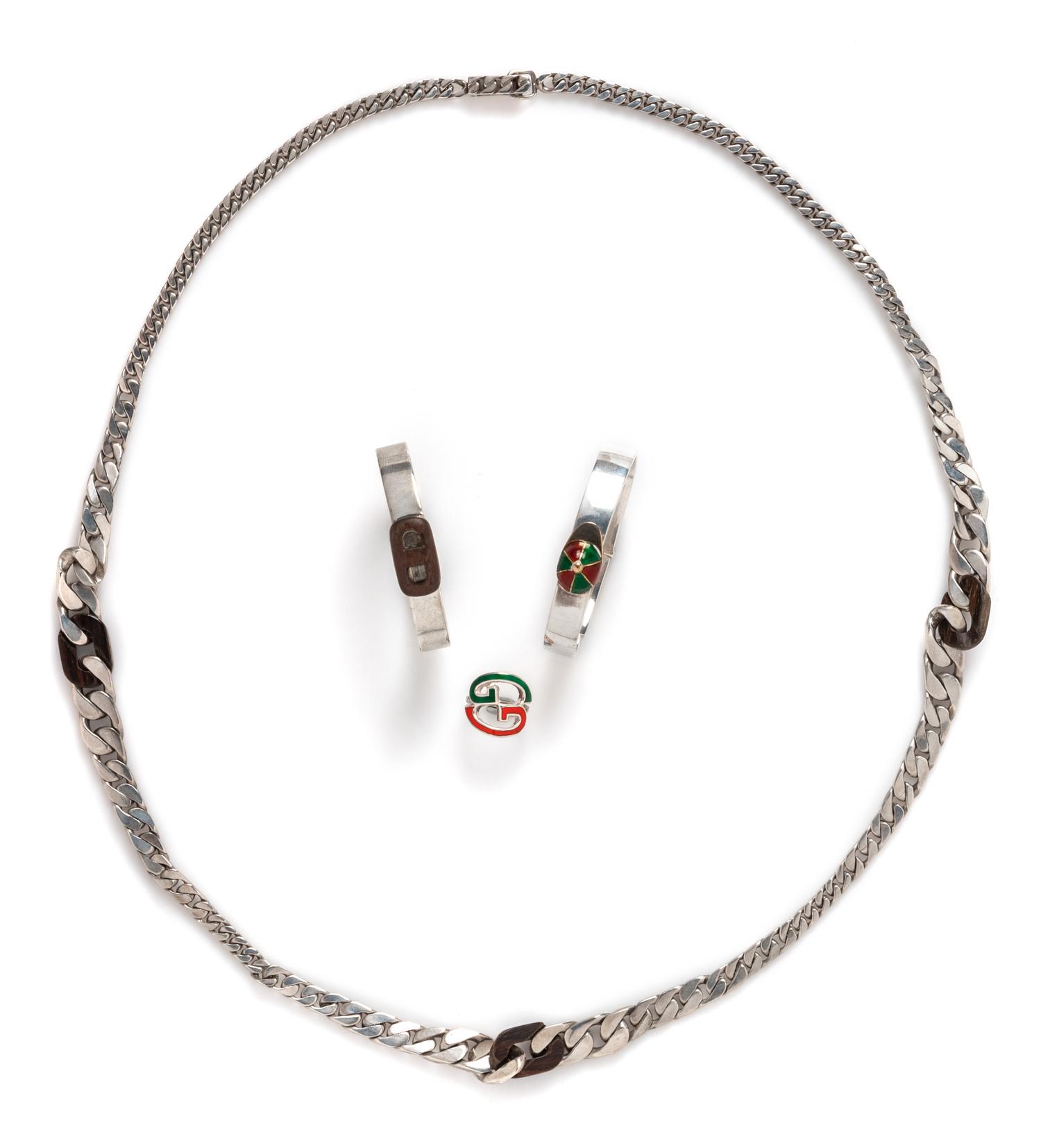 Four Gucci Items: One Necklace, Two Bracelets, One Ring, 1970-80s