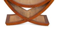 An Art Deco Bamboo Inset Walnut Console Table