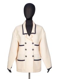 Chanel, Cream & Navy Tweed Jacket