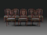 A Set of Eight Federal Carved Mahogany Dining Chairs