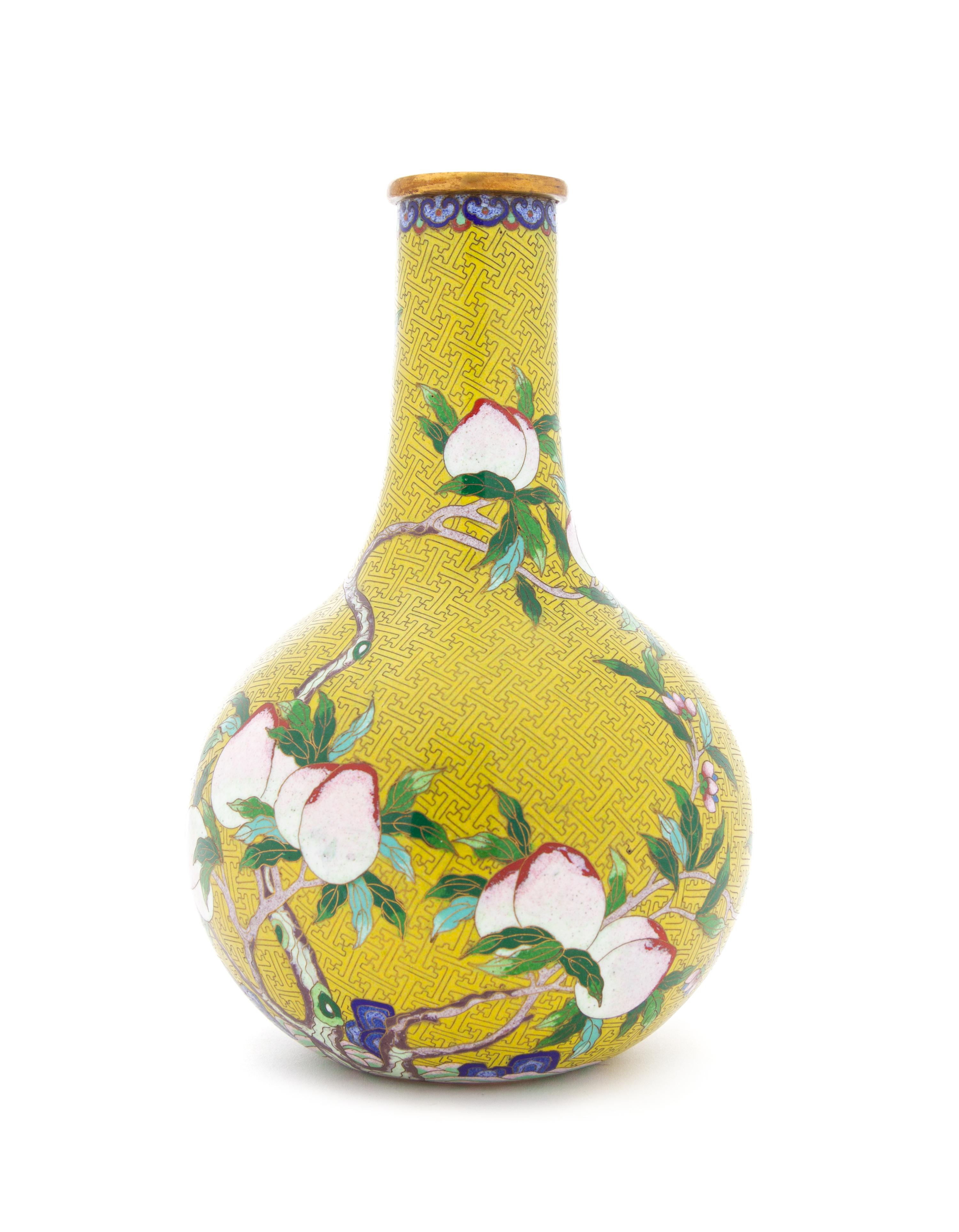 A Cloisonne Enamel Bottle Vase Height 10 1/4 inches. — EARLY 20TH CENTURY