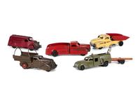 Five Pressed Steel Toy Vehicles