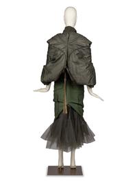 Junya Watanabe for Comme des Garçons Olive Cropped Puffer Jacket and Long Skirt