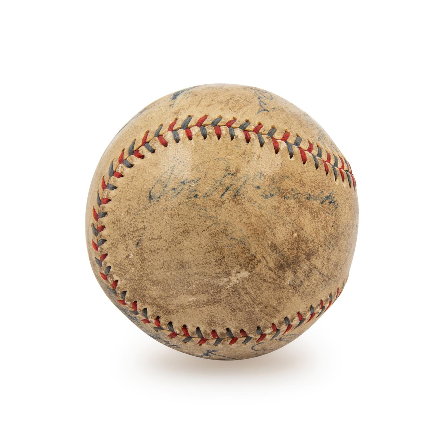 A Significant Signed Baseball Featuring Babe Ruth, Lou Gehrig and Hank Aaron (Beckett Authentication Services Letter)