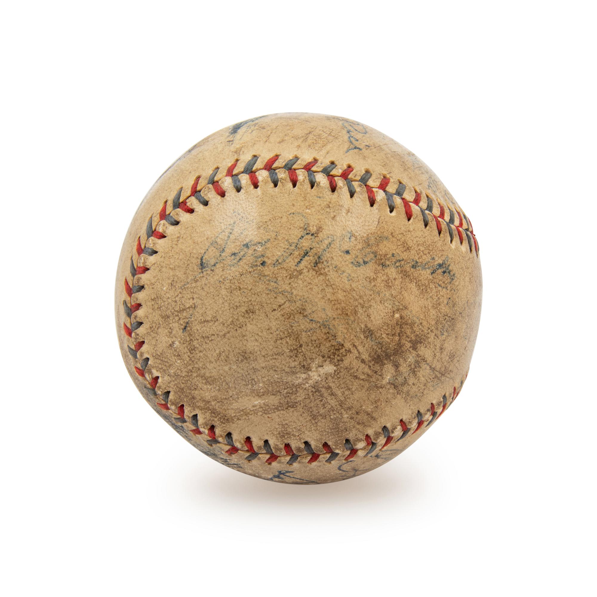 A Significant Signed Baseball Featuring Babe Ruth, Lou Gehrig and Hank Aaron (Beckett Authentication Services Letter)