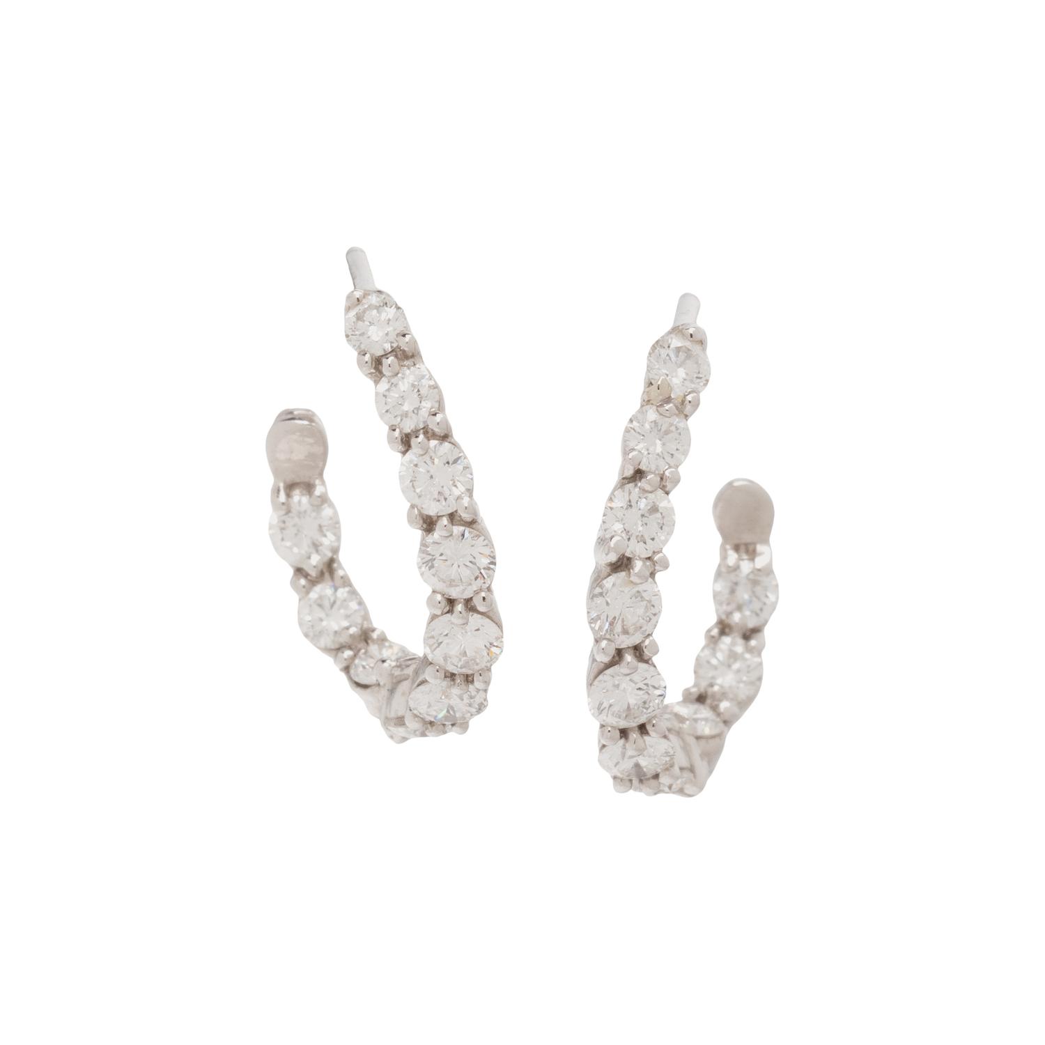 TIFFANY & CO., PLATINUM AND DIAMOND INSIDE OUT HOOP EARRINGS