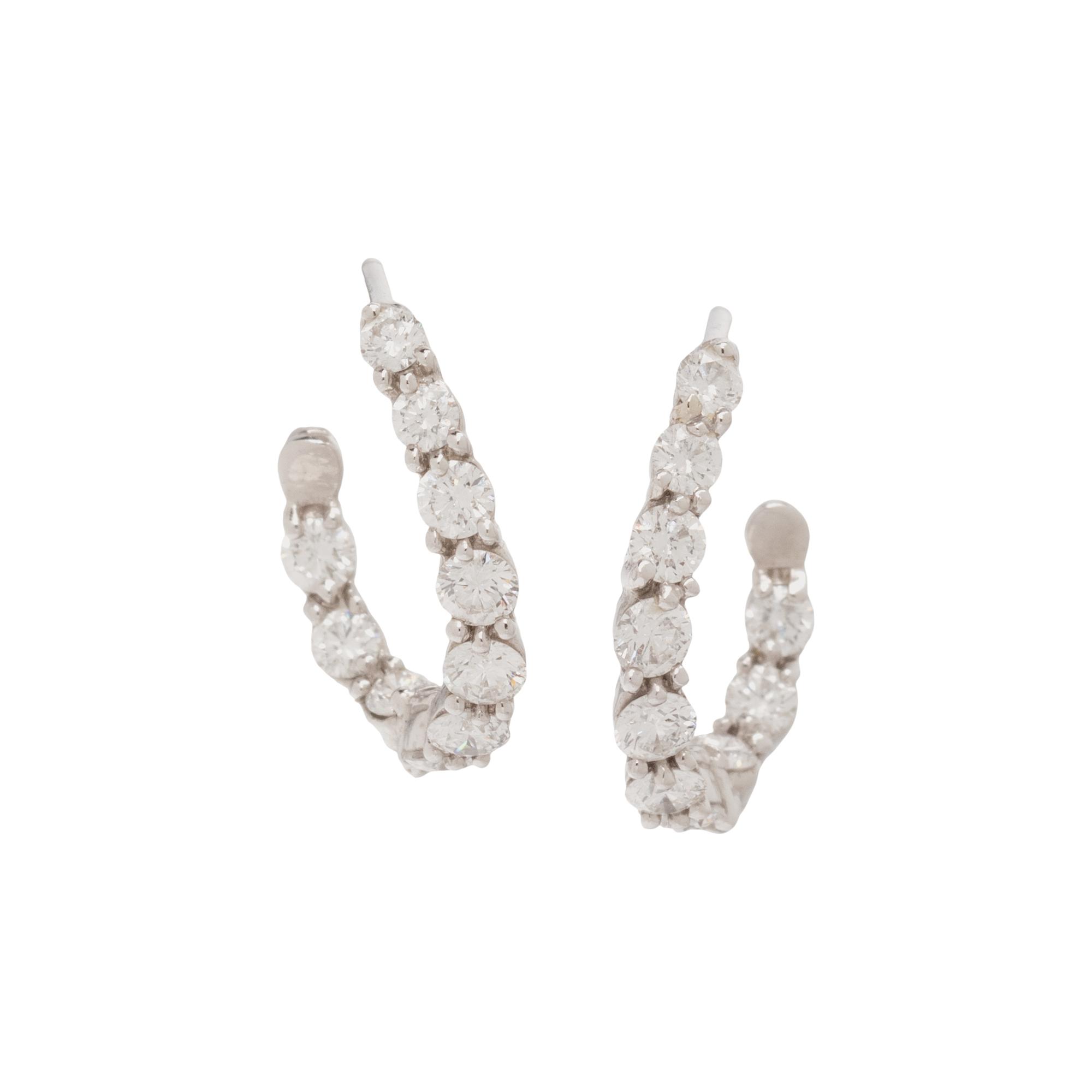 TIFFANY & CO., PLATINUM AND DIAMOND INSIDE OUT HOOP EARRINGS
