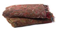 Two Indian Paisley Shawls, Height 66 1/4 x width 66 1/4 inches.