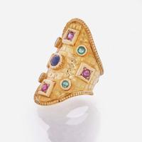 An Ilias Lalounis 18K Yellow Gold and Gemstone Ring