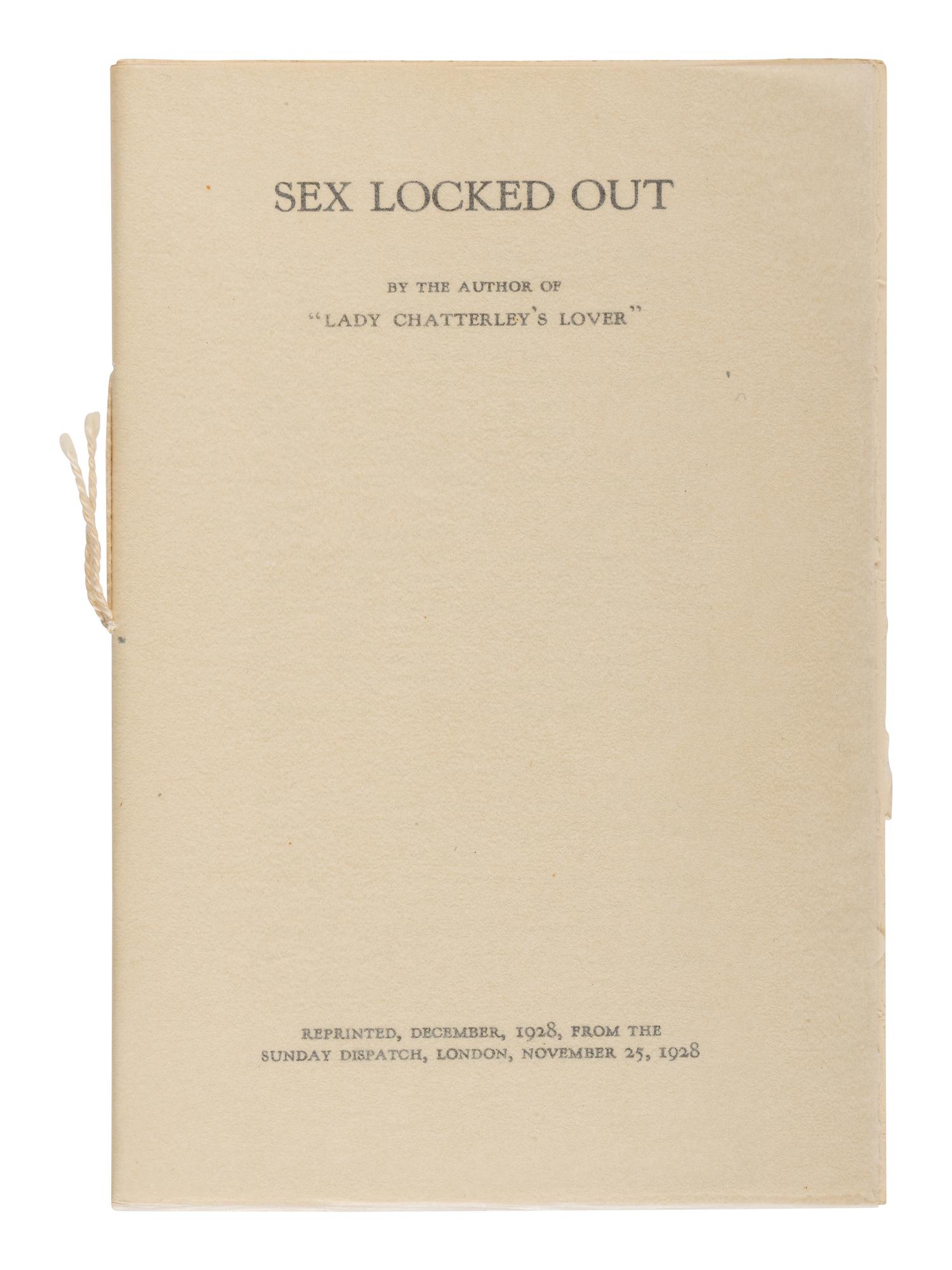 LAWRENCE, D.H. (1885-1930). A group of 35 works, including: