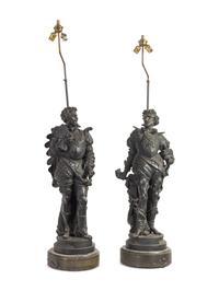 A Pair of Continental Cast Metal Figures of Warriors
