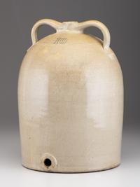 A Ten-Gallon Twin-Handled Stoneware Cooler