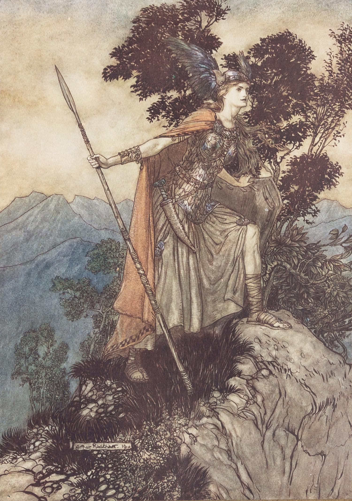 RACKHAM, Arthur, illustrator. -- WAGNER, Richard (1813-1883). The Rhinegold and the Valkyrie. London: William Heinemann, 1910.