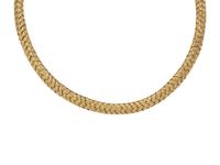 YELLOW GOLD MESH COLLAR NECKLACE
