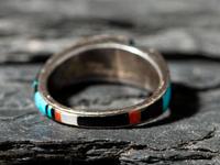 Silver and Mosaic Inlay Ring
