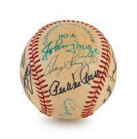 A Multi Signed Baseball Comprised of 16 Deceased Hall of Famers Including Ted Williams, (BAS Beckett Authentication Services Certified),