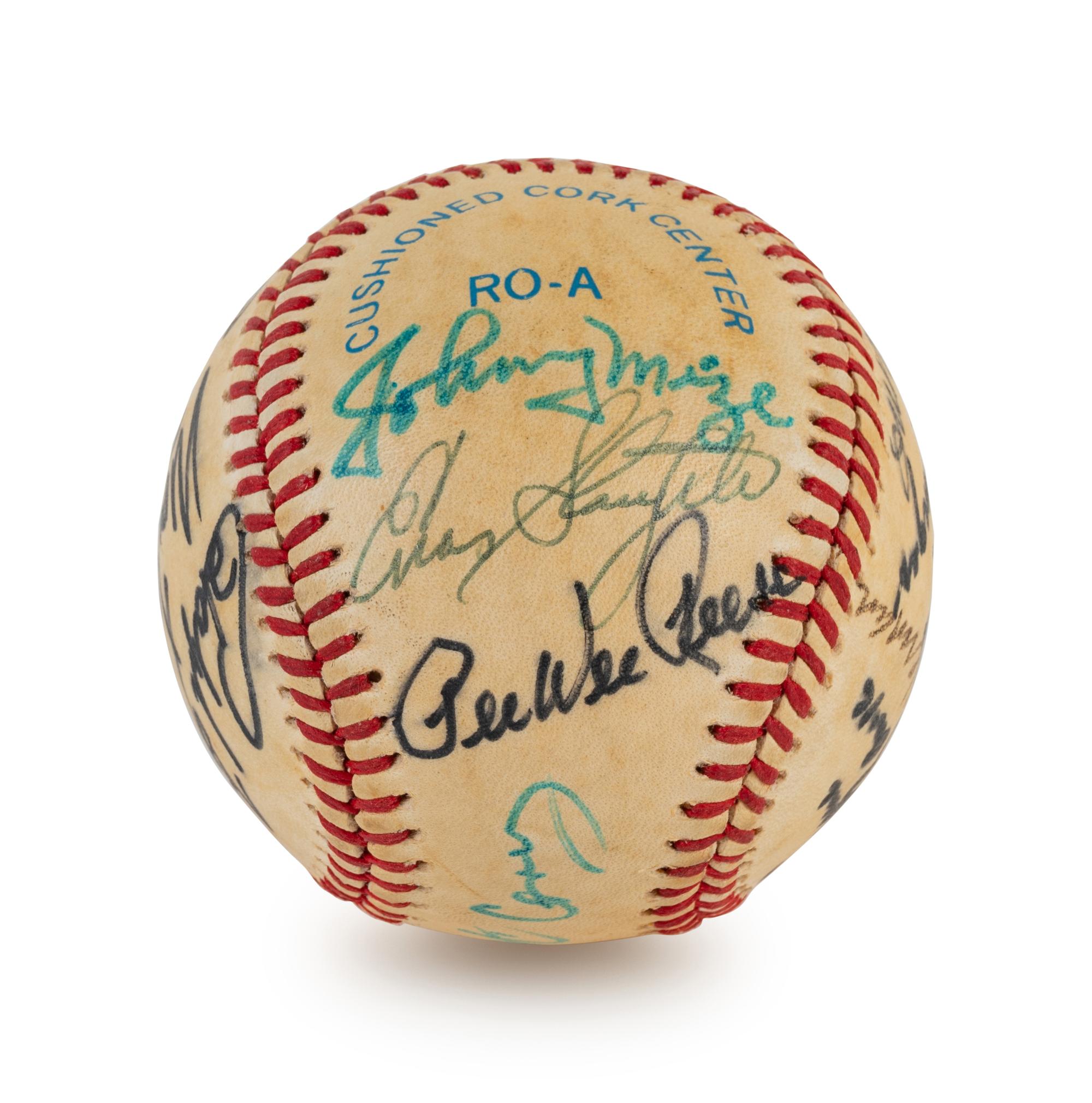A Multi Signed Baseball Comprised of 16 Deceased Hall of Famers Including Ted Williams, (BAS Beckett Authentication Services Certified),