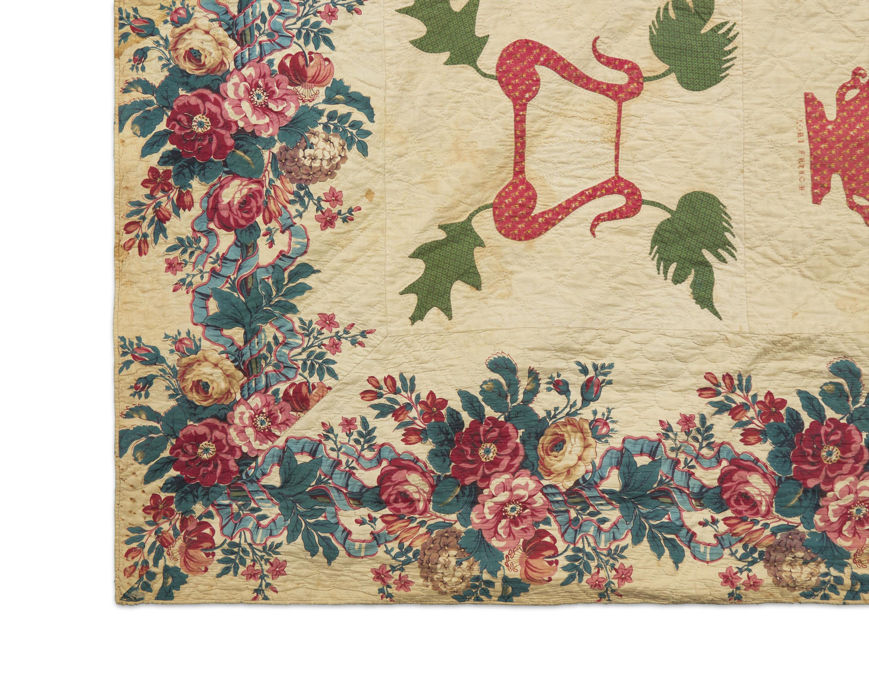 An Appliqued Floral Sampler Album Quilt