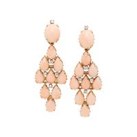 ANGEL SKIN CORAL AND DIAMOND EARCLIPS