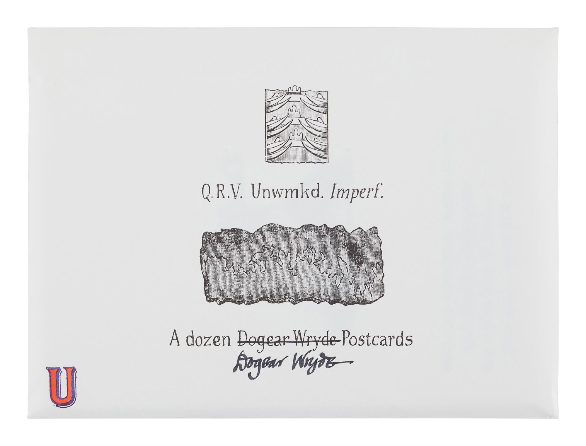 GOREY, Edward (1925-2000). Dogear Wryde Postcards. Q. R. V. Hikuptah . -- Q . R. V. Unwmkd. Imperf. N.p.: n.p., 1996.
